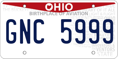 OH license plate GNC5999