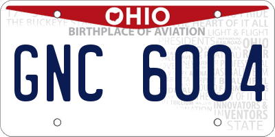 OH license plate GNC6004