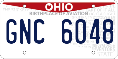 OH license plate GNC6048