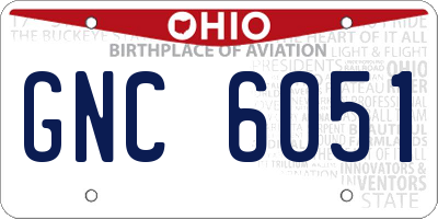 OH license plate GNC6051