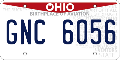 OH license plate GNC6056