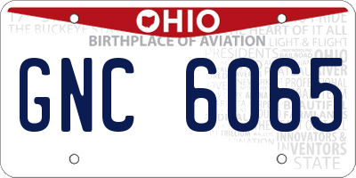 OH license plate GNC6065