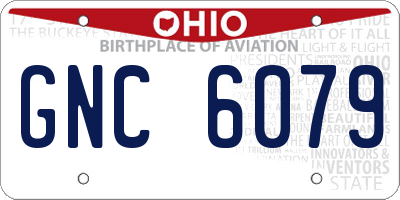 OH license plate GNC6079