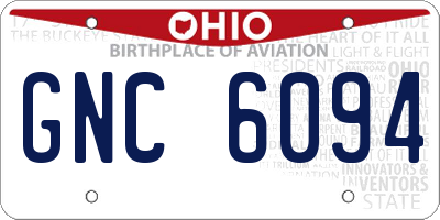 OH license plate GNC6094