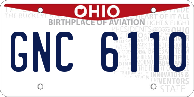 OH license plate GNC6110