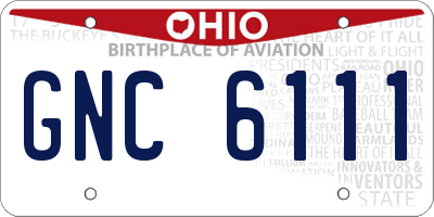 OH license plate GNC6111