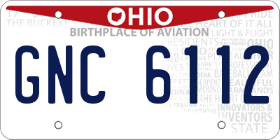 OH license plate GNC6112