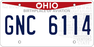 OH license plate GNC6114