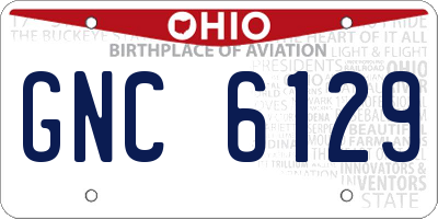 OH license plate GNC6129