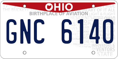 OH license plate GNC6140