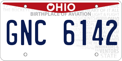 OH license plate GNC6142