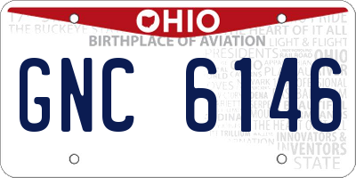 OH license plate GNC6146