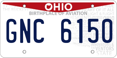 OH license plate GNC6150