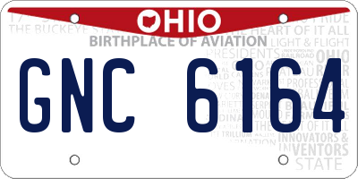 OH license plate GNC6164