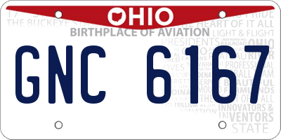 OH license plate GNC6167