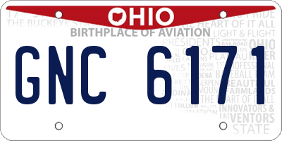 OH license plate GNC6171