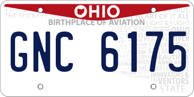 OH license plate GNC6175