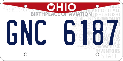 OH license plate GNC6187