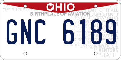 OH license plate GNC6189