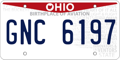 OH license plate GNC6197