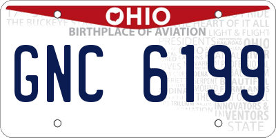 OH license plate GNC6199
