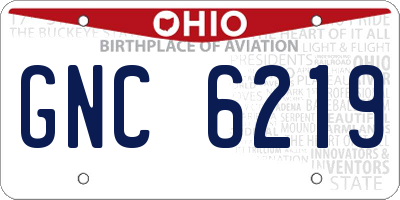 OH license plate GNC6219