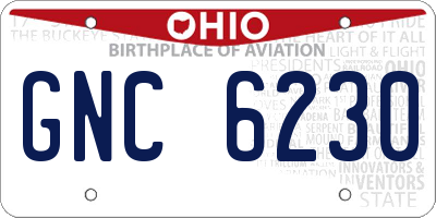 OH license plate GNC6230