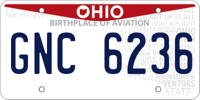 OH license plate GNC6236