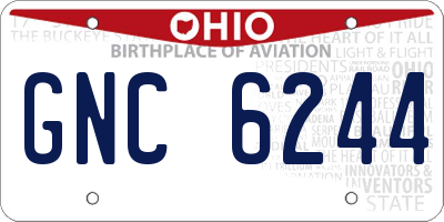 OH license plate GNC6244