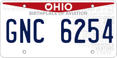 OH license plate GNC6254