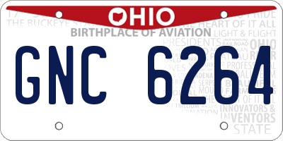 OH license plate GNC6264