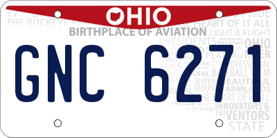 OH license plate GNC6271