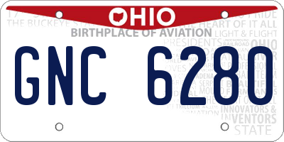 OH license plate GNC6280