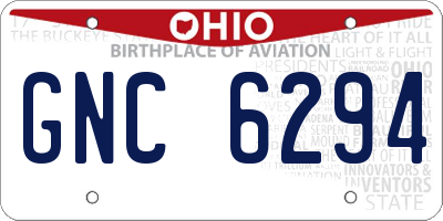 OH license plate GNC6294