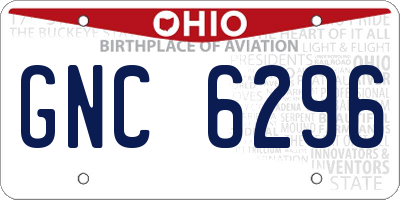 OH license plate GNC6296