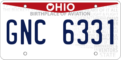 OH license plate GNC6331