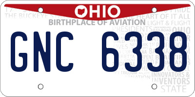 OH license plate GNC6338