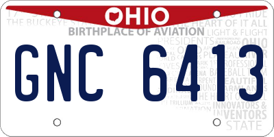 OH license plate GNC6413