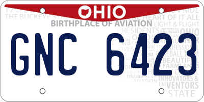 OH license plate GNC6423