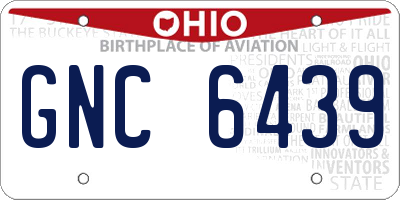 OH license plate GNC6439