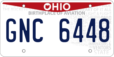 OH license plate GNC6448