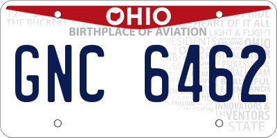 OH license plate GNC6462