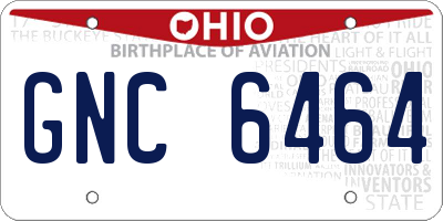 OH license plate GNC6464