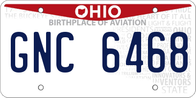 OH license plate GNC6468