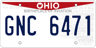 OH license plate GNC6471