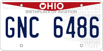 OH license plate GNC6486