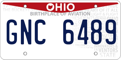 OH license plate GNC6489