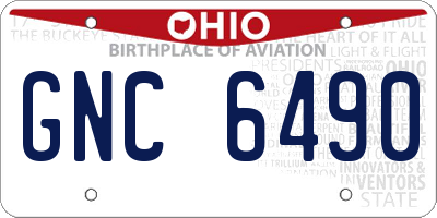 OH license plate GNC6490
