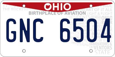OH license plate GNC6504