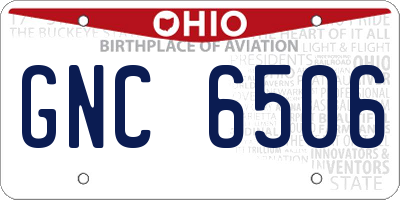 OH license plate GNC6506